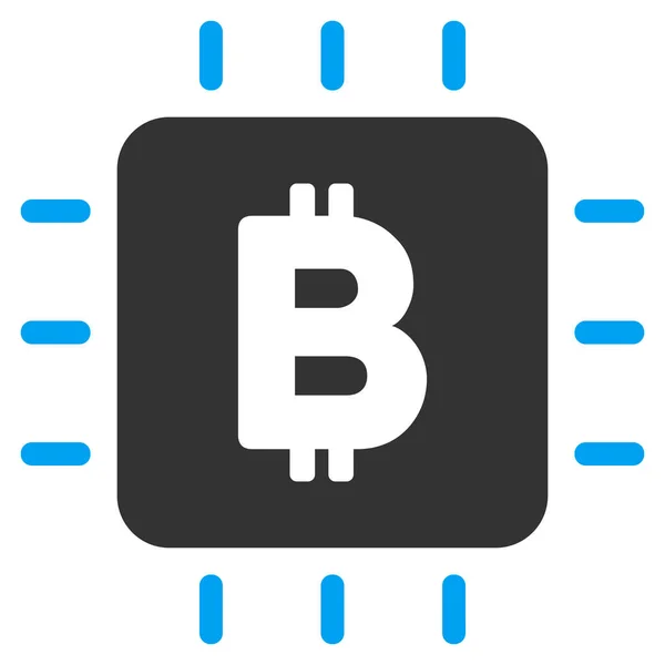 Bitcoin čip ploché vektorové ikony — Stockový vektor
