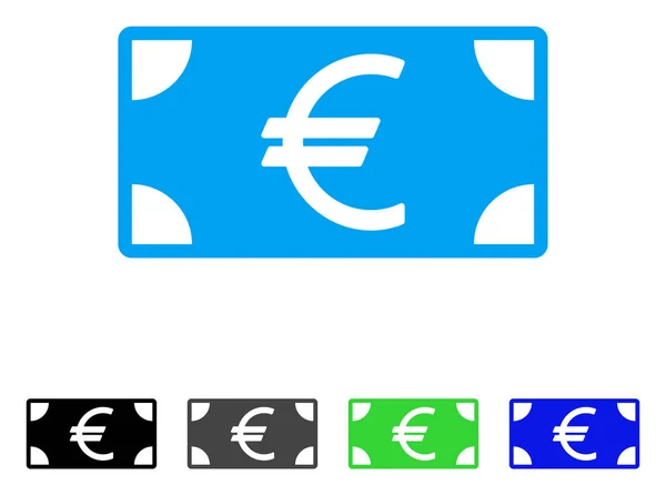 Ícone plano de notas de euro —  Vetores de Stock