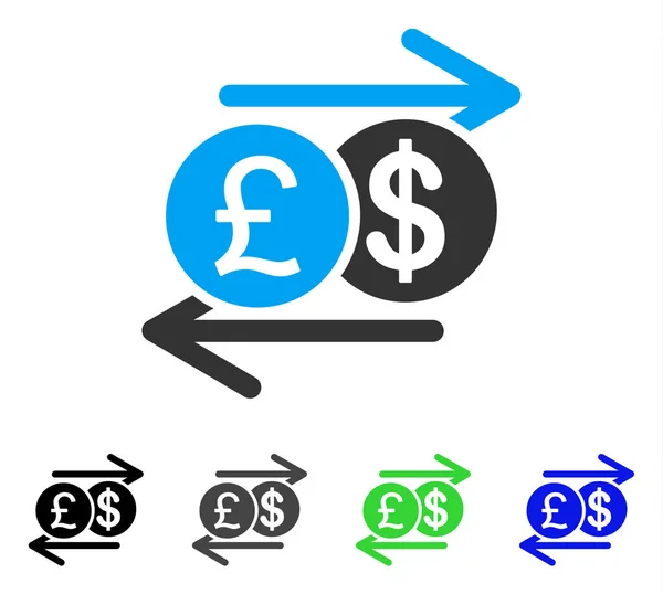 Pound dolar Satım düz simgesi — Stok Vektör