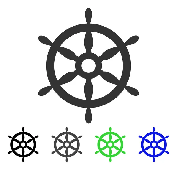 Ship Steering Wheel Flat Icon — Stock Vector