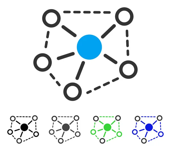 Molekül verknüpft flaches Symbol — Stockvektor