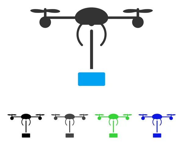 Icono plano de envío de helicóptero — Vector de stock