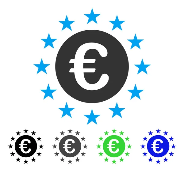 Euro Unie sterren platte pictogram — Stockvector