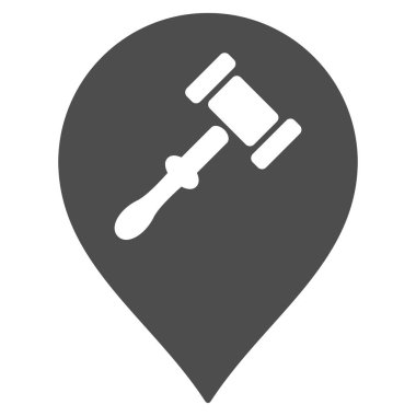 Açık artırma çekiç Marker düz simgesi