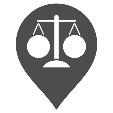 Mahkeme harita işaretleyici düz simgesi