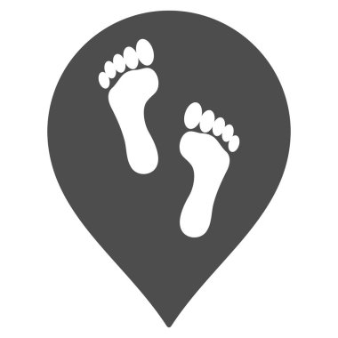 Ayak izleri harita işaretleyici düz simgesi