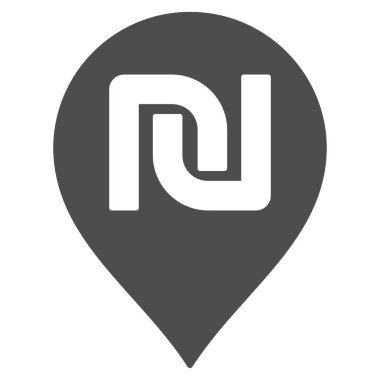 Şekel harita işaretleyici düz simgesi