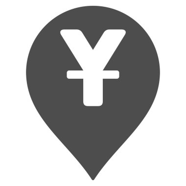 Yen harita işaretleyici düz simgesi