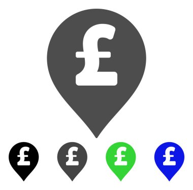 Pound Sterling Marker düz simgesi