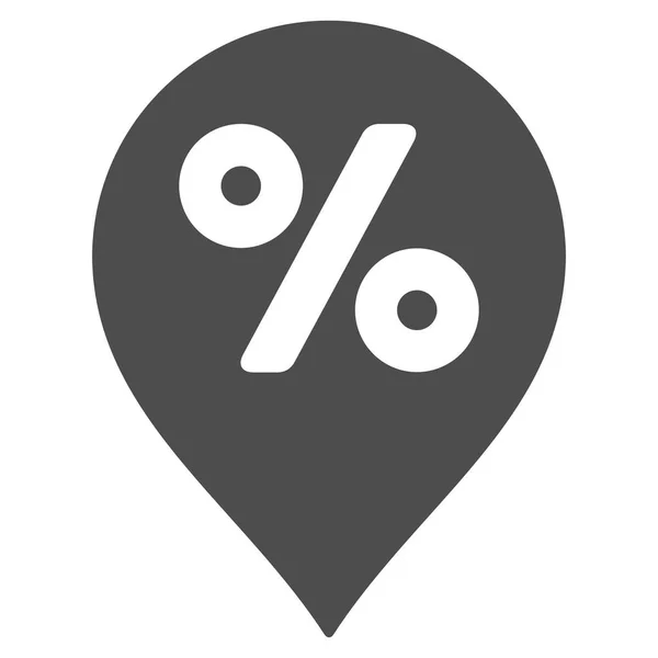 Percentage Marker platte Kaartpictogram — Stockvector