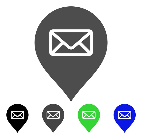 Bureau de poste Marqueur Icône plate — Image vectorielle