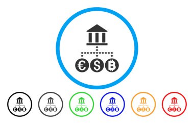 Banka Döviz Alım yuvarlak vektör simgesi