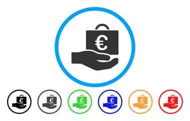 Euro hesap oluşturma hizmeti vektör simge yuvarlak