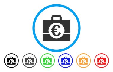 Euro hesap yuvarlak vektör simgesi