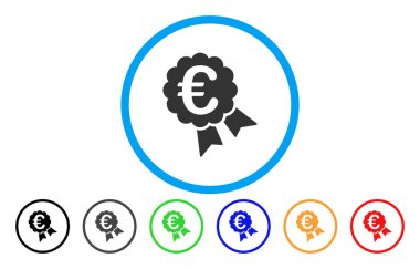 Euro ödül yuvarlak vektör simgesi