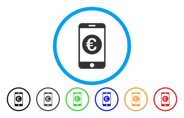 Euro mobil denge vektör simge yuvarlak