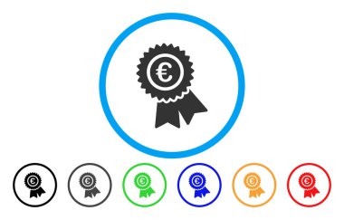 Euro garanti yuvarlak vektör simgesi