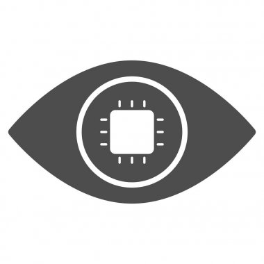 Biyonik göz Lens düz simgesini