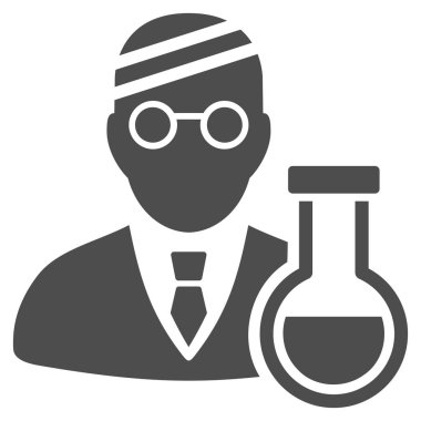 Hasta kimyager düz simgesi