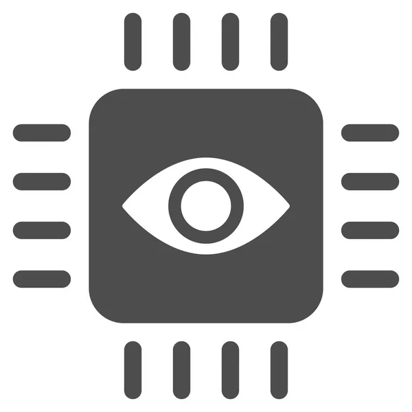 Icône plate de processeur oculaire bionique — Image vectorielle