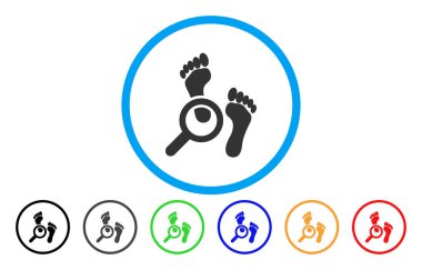 Denetim ayak izleri yuvarlak vektör simgesi