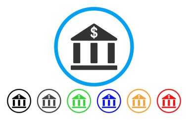 Banka Binası yuvarlak vektör simgesi