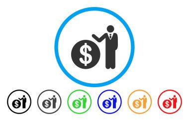 Bankacı yuvarlak vektör simgesi