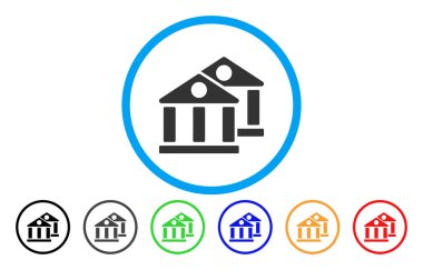 Bankalar yuvarlak vektör simgesi