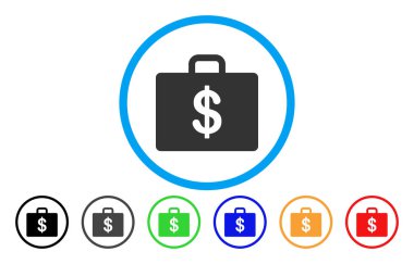 Business Case vektör simge yuvarlak