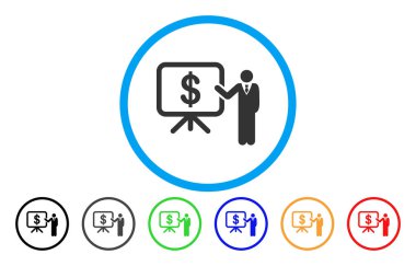 İş planı sunusu yuvarlak vektör simgesi