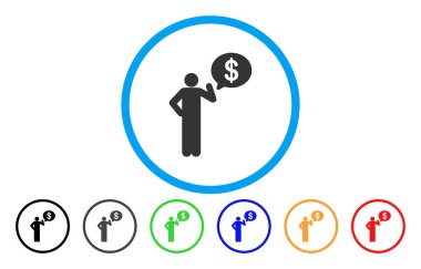 İş adamı fikri yuvarlak vektör simgesi