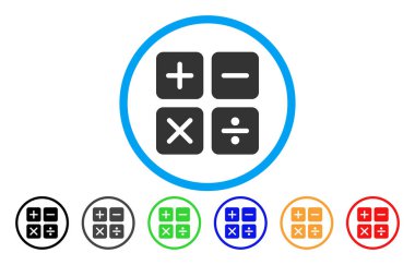 Hesap makinesi yuvarlak vektör simgesi