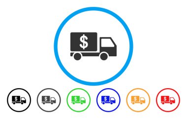 Nakit teslimat araba yuvarlak vektör simgesi