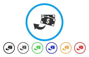 Cashback yuvarlak vektör simgesi