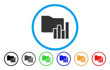 Klasör yuvarlak vektör simgesi çizelgeleri