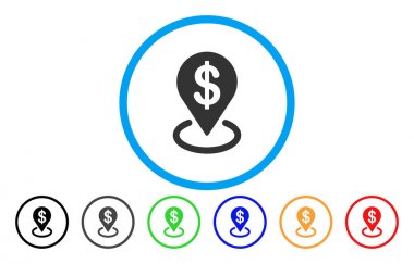 Doları yerleşim yuvarlak vektör simgesi