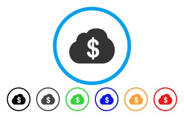 Mali bulut yuvarlak vektör simgesi