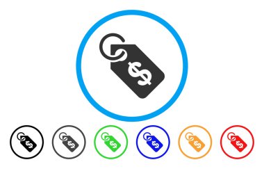 Fiyat etiketi yuvarlak vektör simgesi