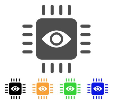 Biyonik göz işlemci düz simgesini