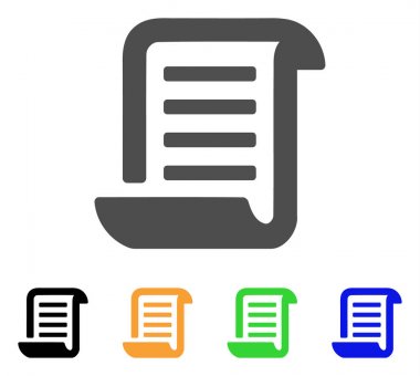 Sonuç Roll belge düz simgesi