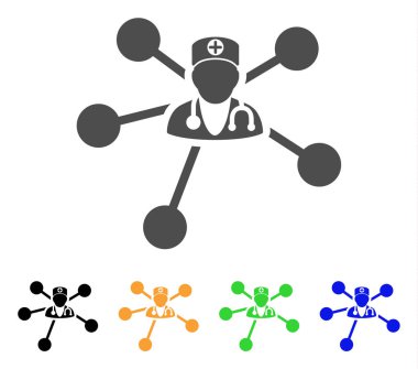 Doktor ilişkileri düz simgesi