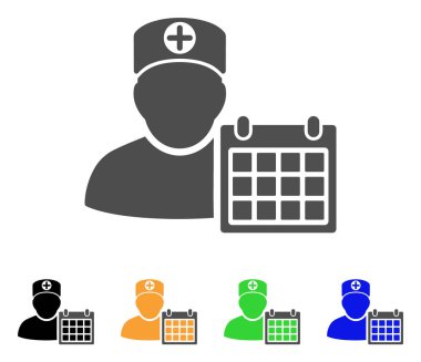 Doktor zamanlama takvim düz simgesini