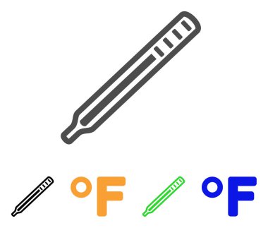 Fahrenheit tıbbi termometre düz simgesi