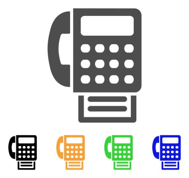 Faks makinesi düz simgesi