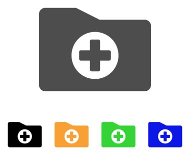 tıbbi klasör düz simgesi