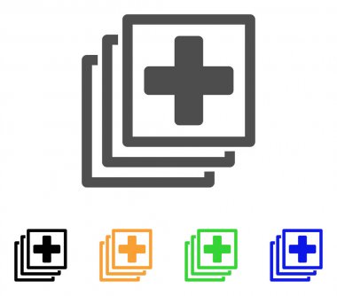 Tıbbi öğeleri düz simgesi