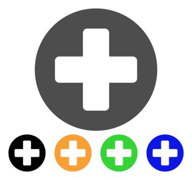 Tıbbi yuvarlatılmış çapraz düz simgesi