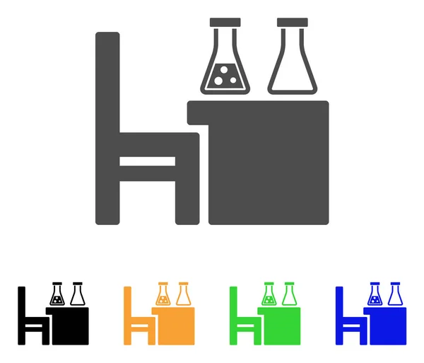 Ícone plano de mesa química — Vetor de Stock