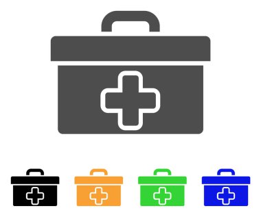 Tıbbi Araçlar kutusu düz simgesi