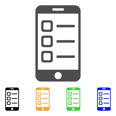 Mobil listesi düz simgesi